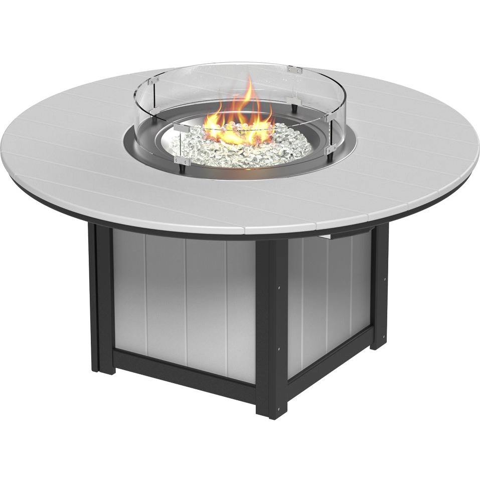LCLFT60RDCBR-LuxCraft-Lumin Fire Table 60" Round-Dining-Chestnut Brown-Pangaea Patio