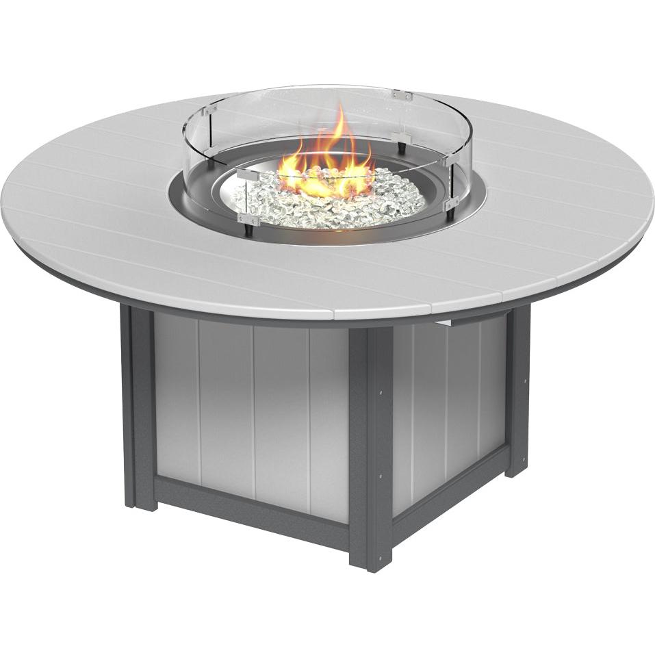 LCLFT60RDCHB-LuxCraft-Lumin Fire Table 60" Round-Dining-Cherrywood Black-Pangaea Patio