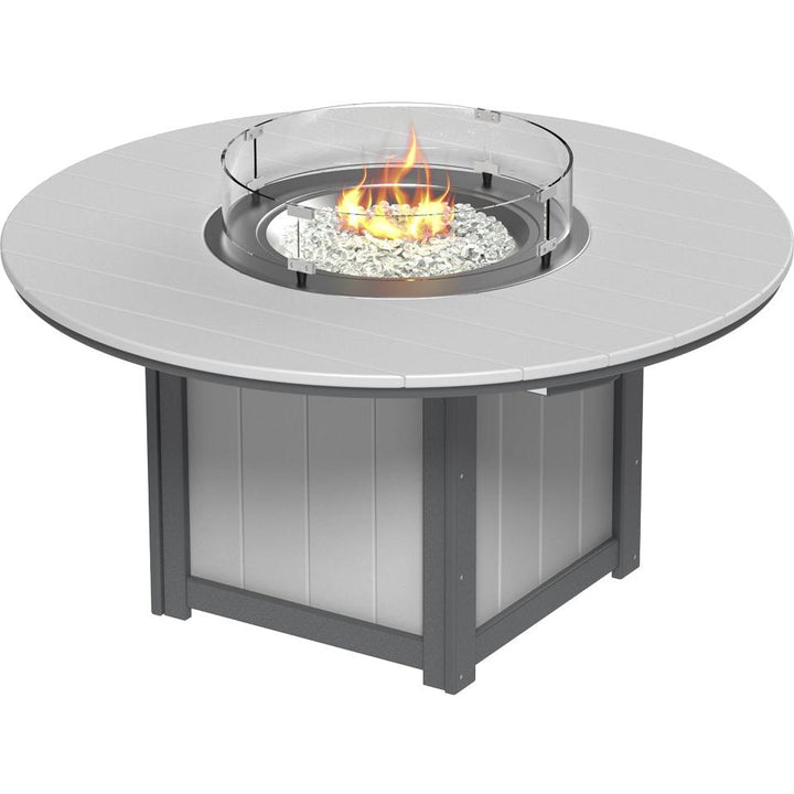 LCLFT60RDCHB-LuxCraft-Lumin Fire Table 60" Round-Dining-Cherrywood Black-Pangaea Patio