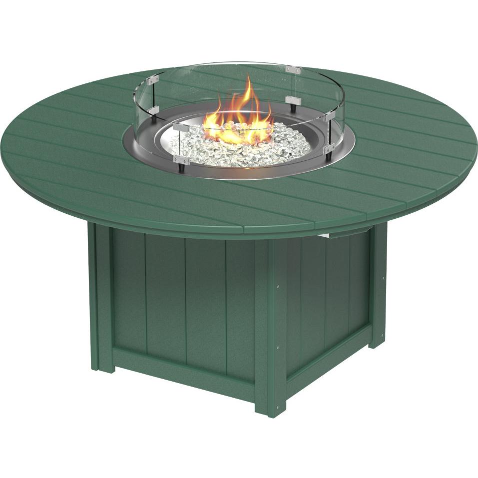 LCLFT60RDDGB-LuxCraft-Lumin Fire Table 60" Round-Dining-Dove Gray Black-Pangaea Patio