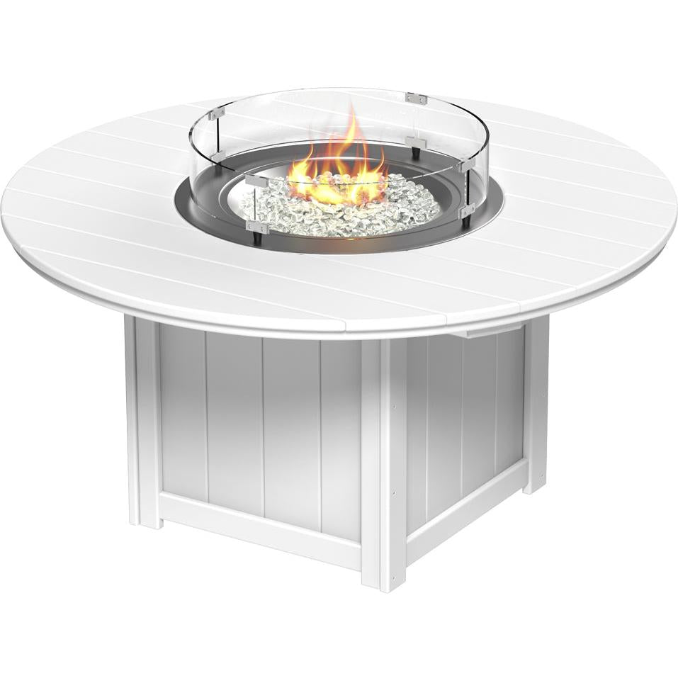 LCLFT60RDDGS-LuxCraft-Lumin Fire Table 60" Round-Dining-Dove Gray Slate-Pangaea Patio