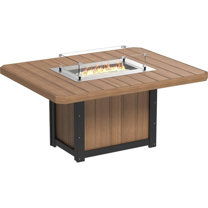 LCLFT62RWWD-LuxCraft-Lumin Fire Table 62" Rectangular-Dining-Weatherwood-Pangaea Patio