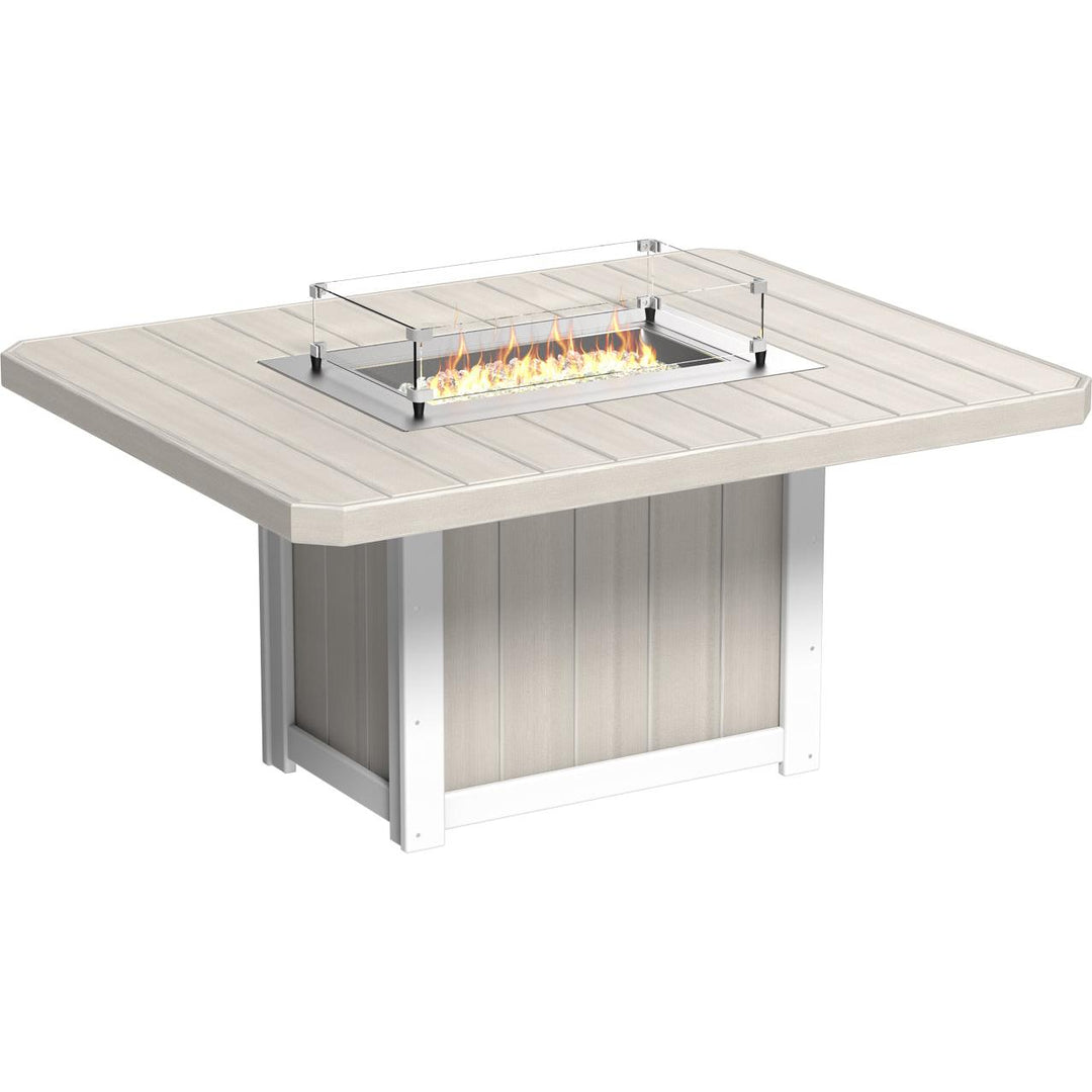 LCLFT62RWWBD-LuxCraft-Lumin Fire Table 62" Rectangular-Dining-Weatherwood Black-Pangaea Patio