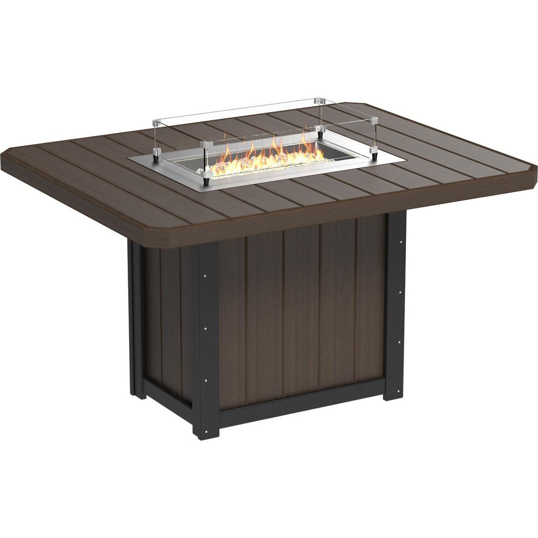 LCLFT62RWWCBRD-LuxCraft-Lumin Fire Table 62" Rectangular-Dining-Weatherwood Chestnut Brown-Pangaea Patio