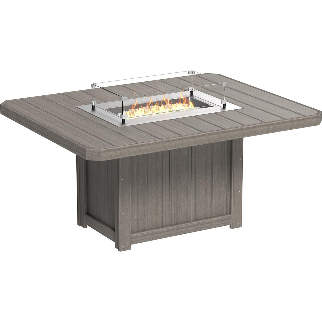 LCLFT62RWD-LuxCraft-Lumin Fire Table 62" Rectangular-Dining-White-Pangaea Patio
