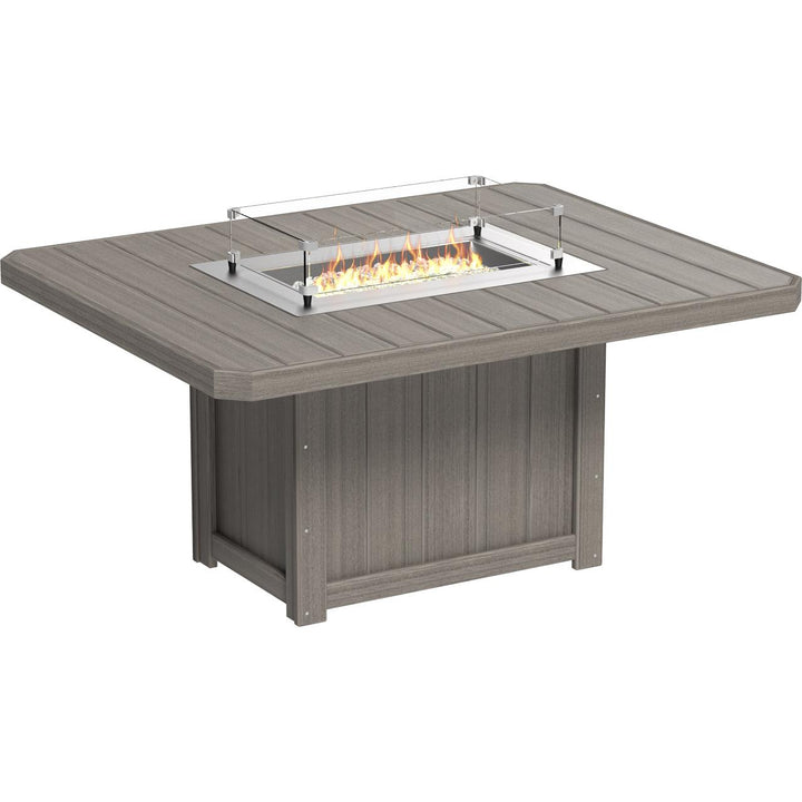 LCLFT62RWD-LuxCraft-Lumin Fire Table 62" Rectangular-Dining-White-Pangaea Patio