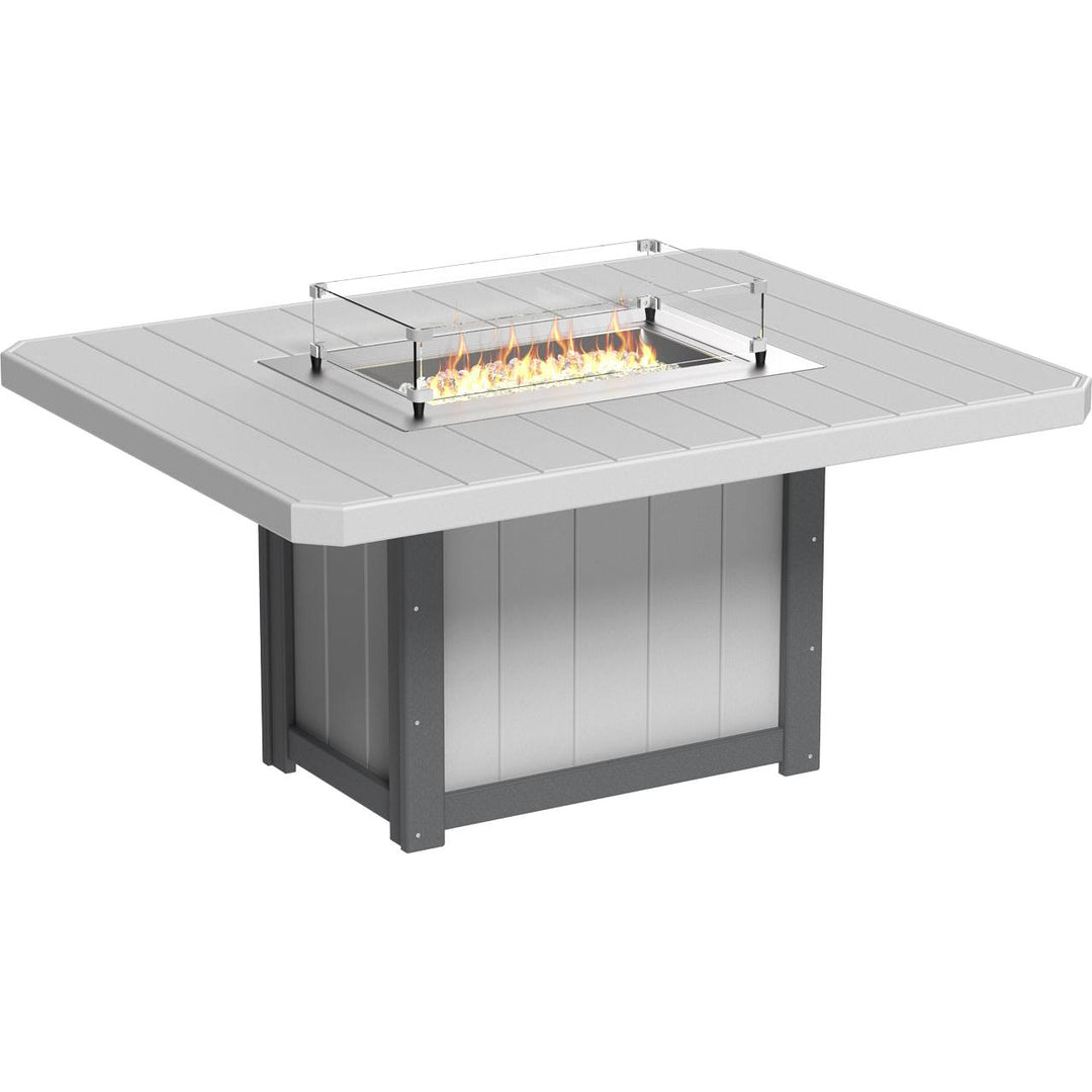 LCLFT62RBKD-LuxCraft-Lumin Fire Table 62" Rectangular-Dining-Black-Pangaea Patio
