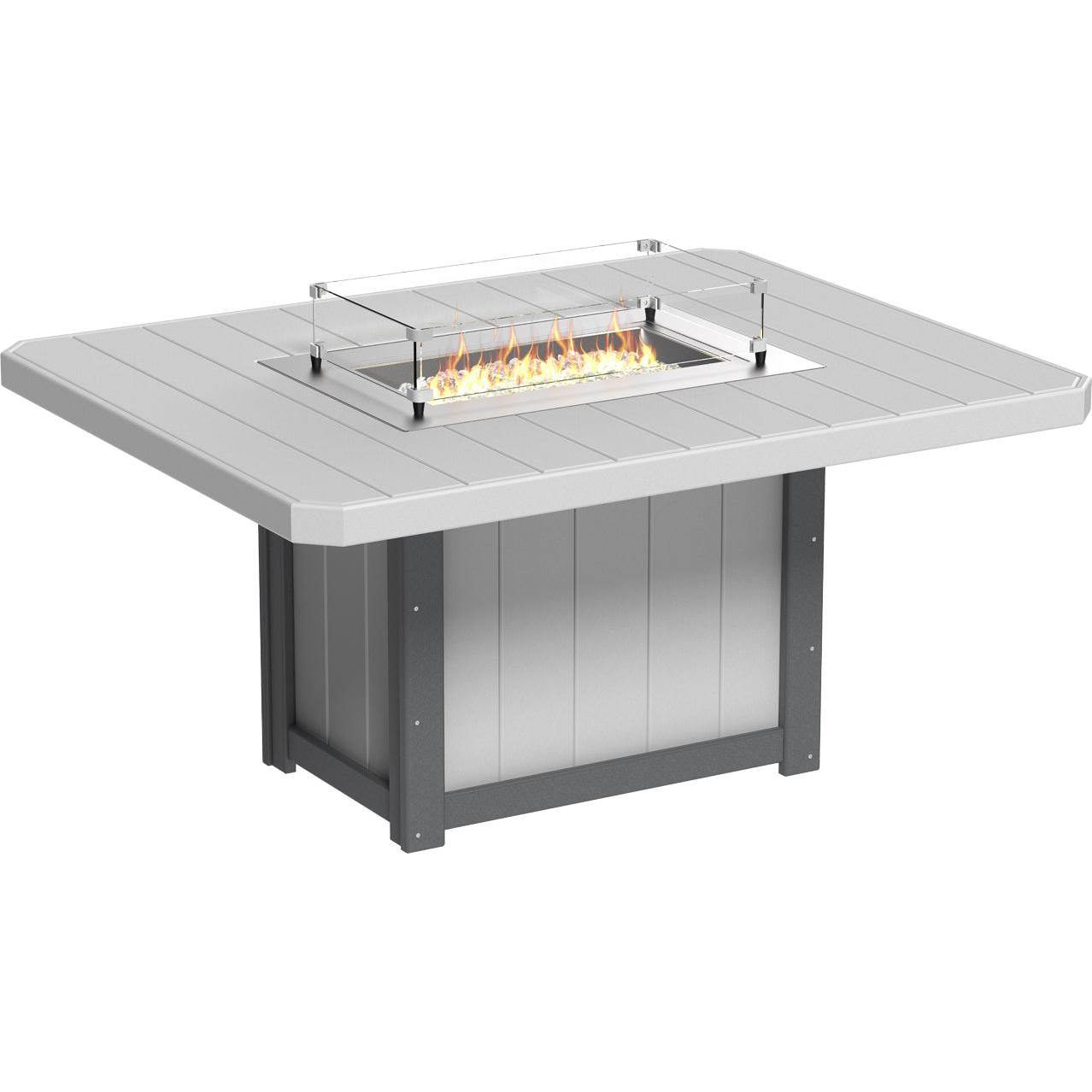 LCLFT62RBKD-LuxCraft-Lumin Fire Table 62" Rectangular-Dining-Black-Pangaea Patio