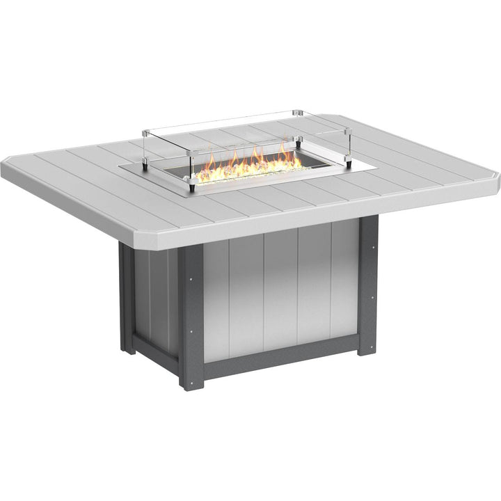 LCLFT62RBKD-LuxCraft-Lumin Fire Table 62" Rectangular-Dining-Black-Pangaea Patio