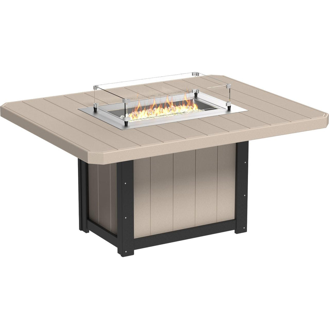 LCLFT62RCHBD-LuxCraft-Lumin Fire Table 62" Rectangular-Dining-Cherrywood Black-Pangaea Patio
