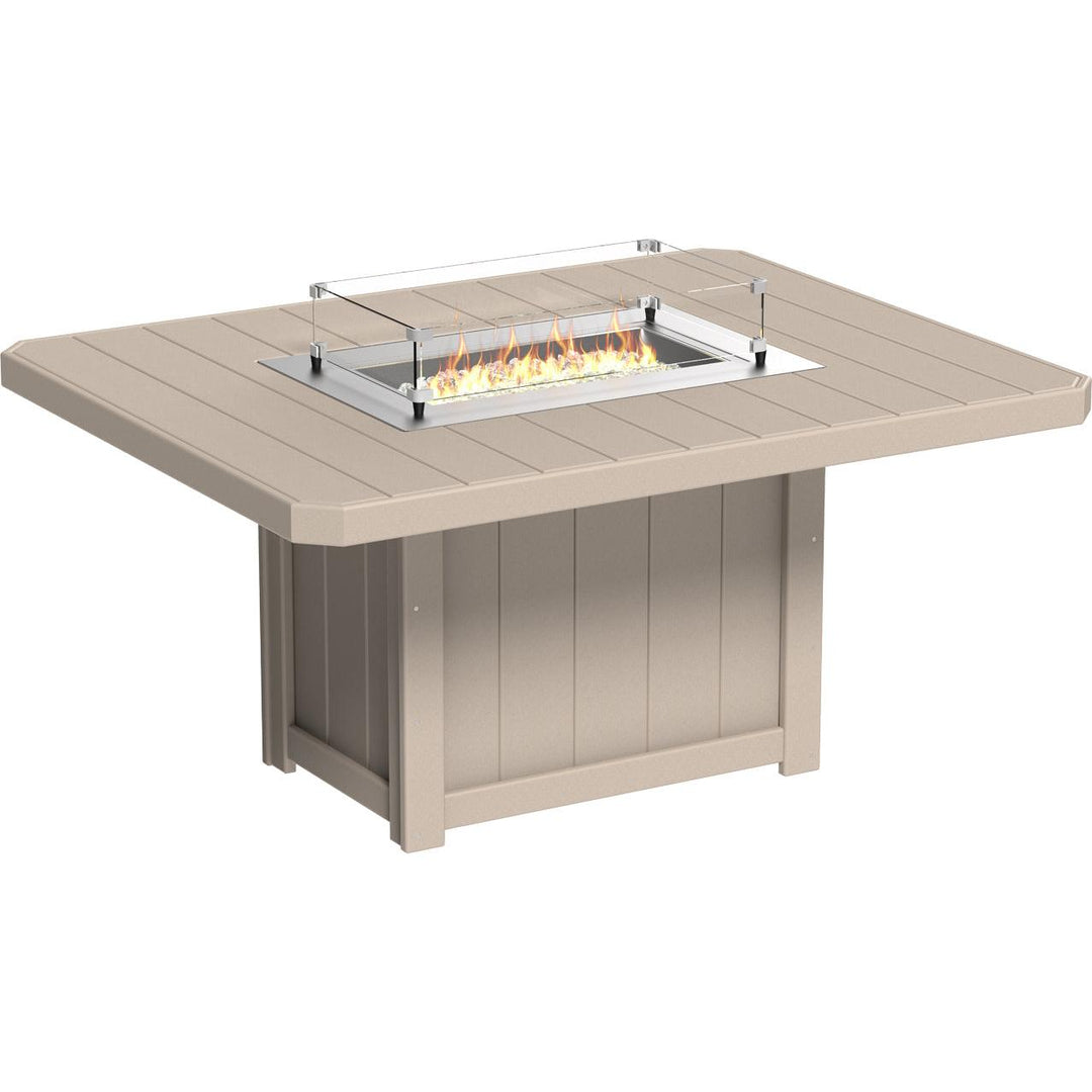 LCLFT62RCBRD-LuxCraft-Lumin Fire Table 62" Rectangular-Dining-Chestnut Brown-Pangaea Patio