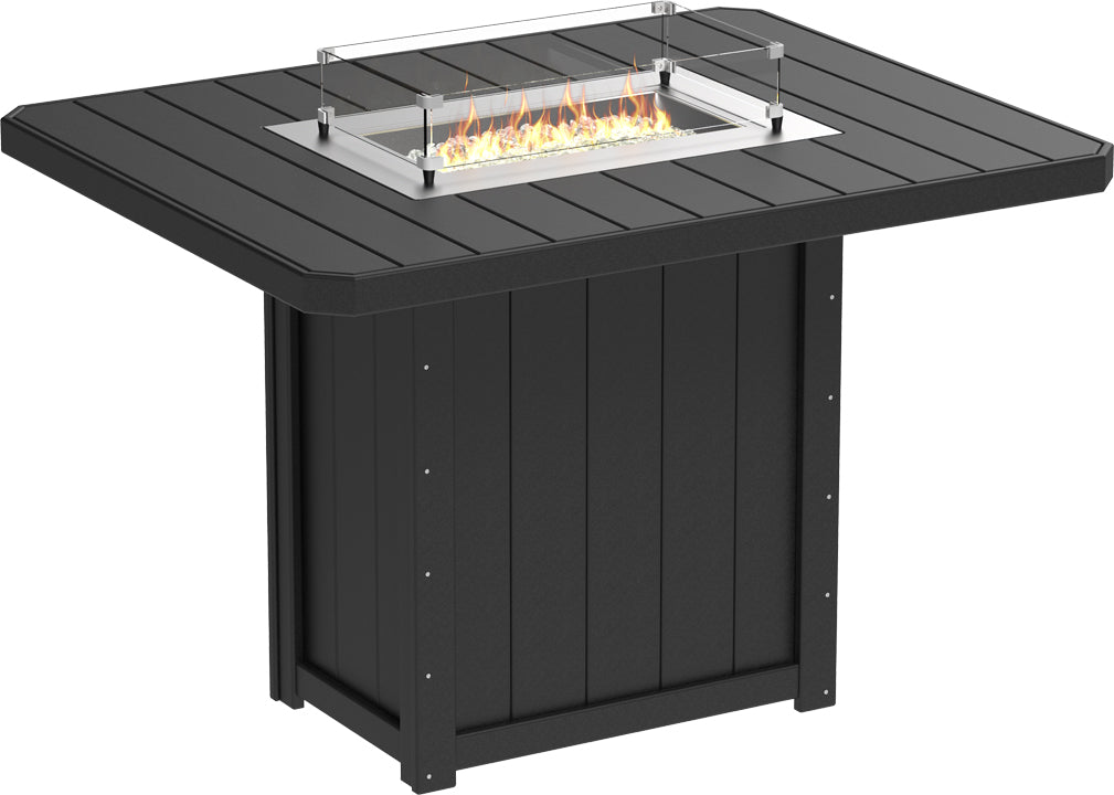 LCLFT62RBKB-LuxCraft-Lumin Fire Table 62" Rectangular-Pangaea Patio