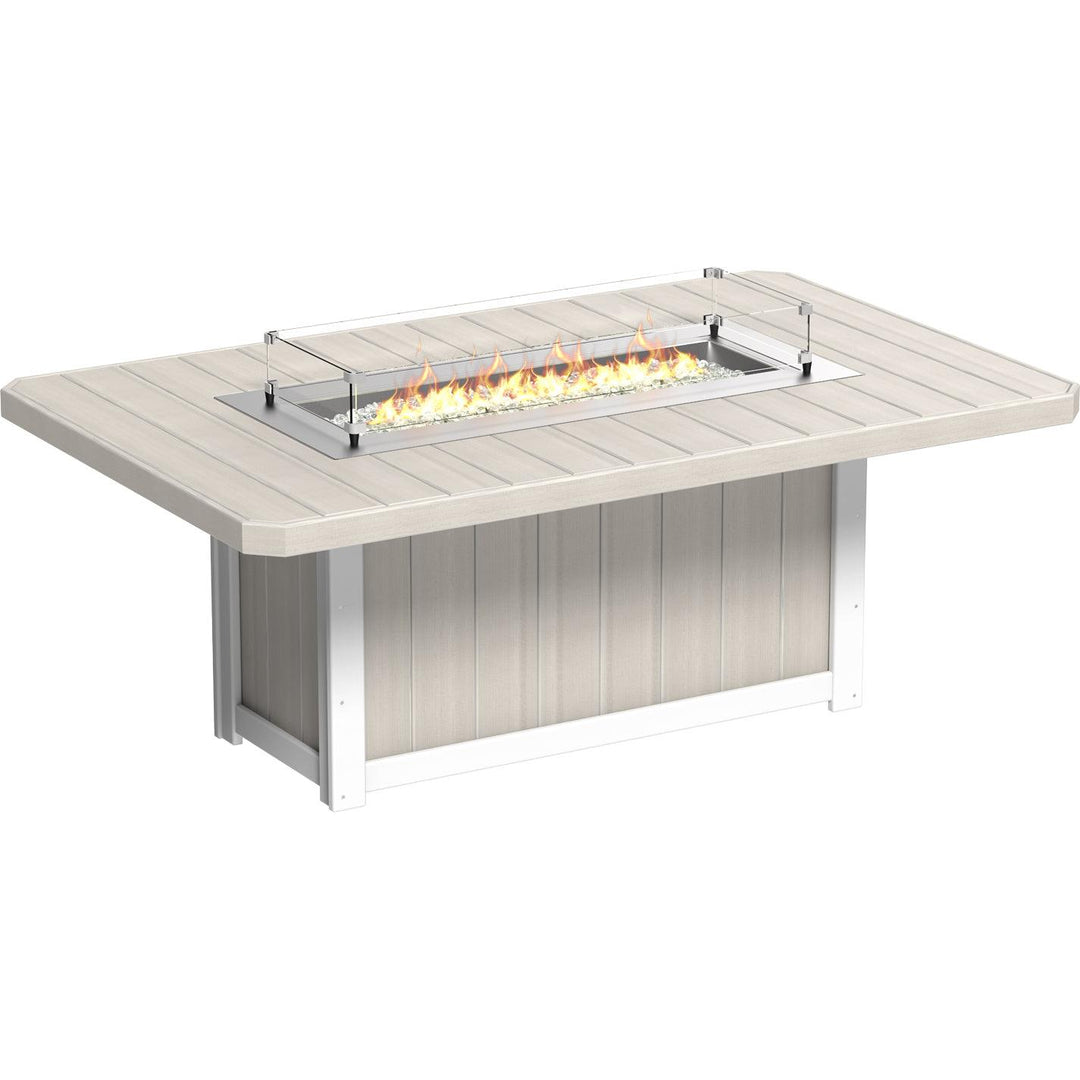 LCLFT79RWD-LuxCraft-Lumin Fire Table 79" Rectangular-Dining-White-Pangaea Patio