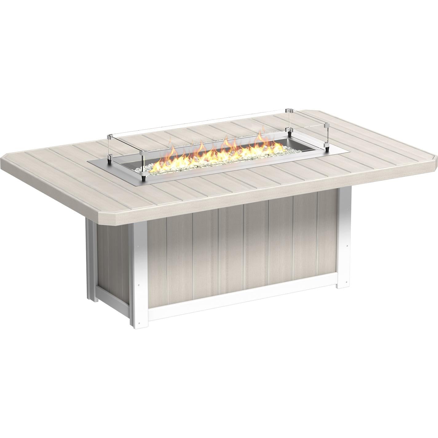 LCLFT79RWD-LuxCraft-Lumin Fire Table 79" Rectangular-Dining-White-Pangaea Patio