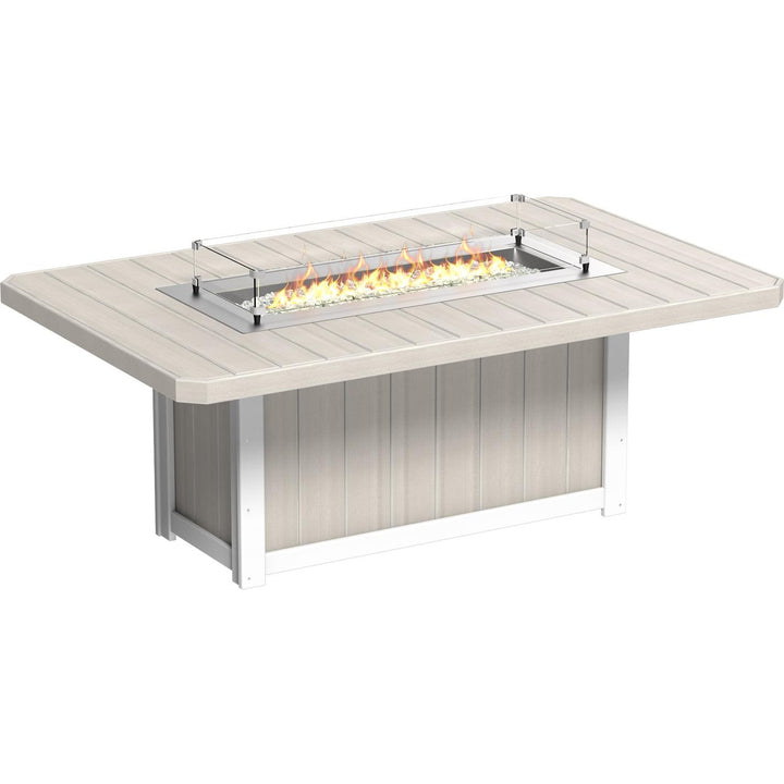 LCLFT79RWD-LuxCraft-Lumin Fire Table 79" Rectangular-Dining-White-Pangaea Patio