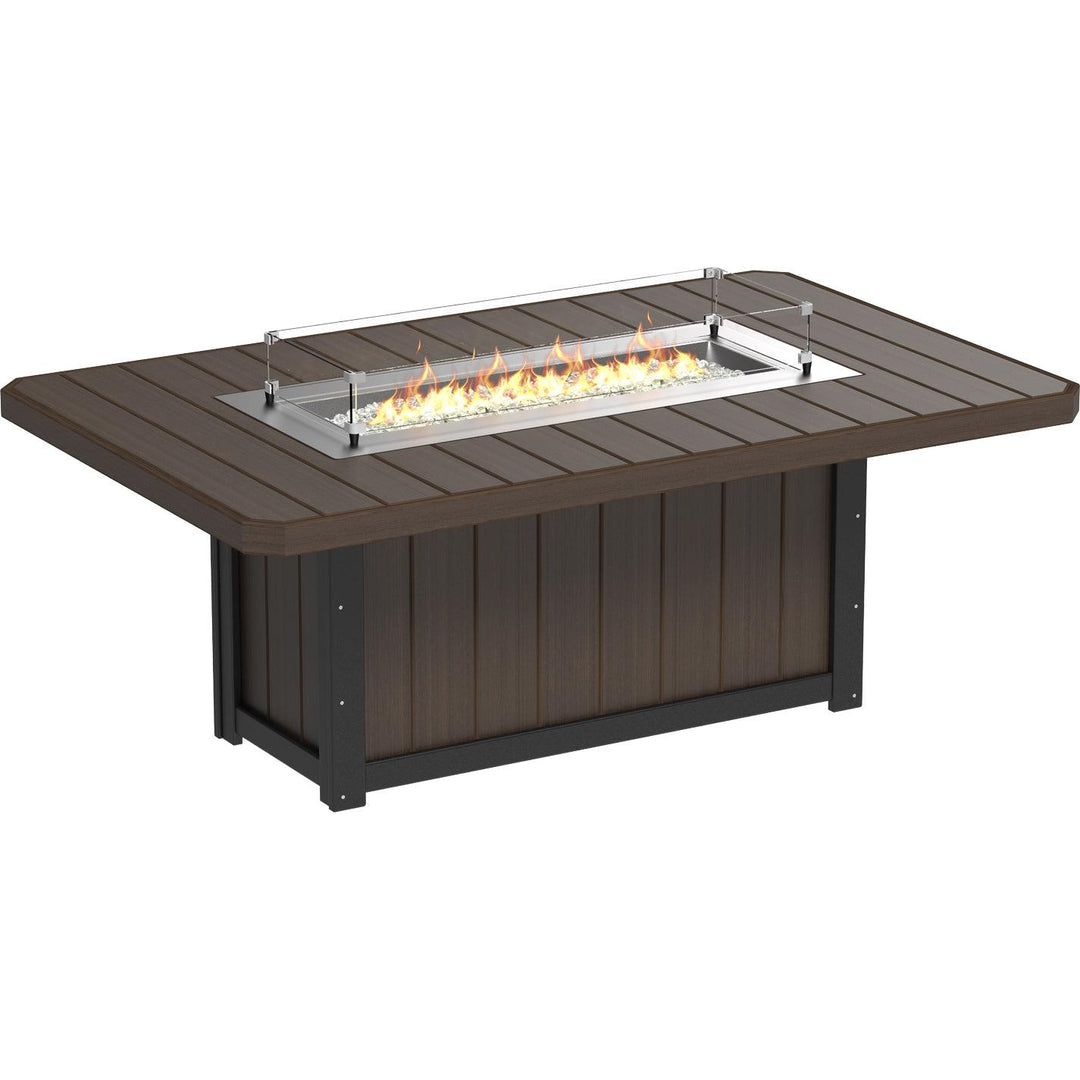 LCLFT79RWWD-LuxCraft-Lumin Fire Table 79" Rectangular-Dining-Weatherwood-Pangaea Patio
