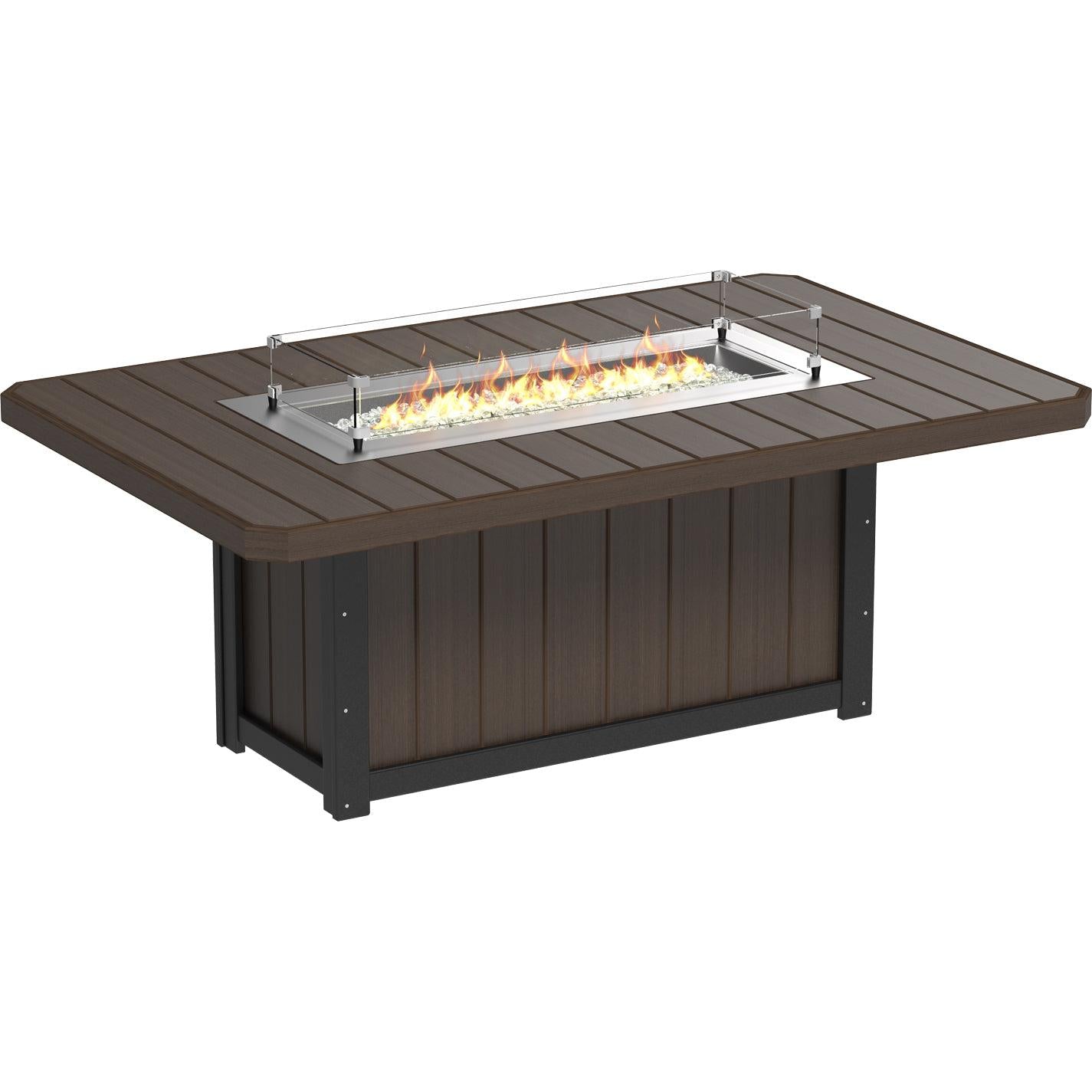 LCLFT79RWWD-LuxCraft-Lumin Fire Table 79" Rectangular-Dining-Weatherwood-Pangaea Patio