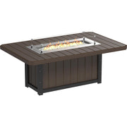 LCLFT79RWWD-LuxCraft-Lumin Fire Table 79" Rectangular-Dining-Weatherwood-Pangaea Patio