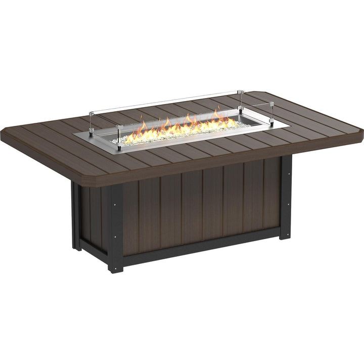 LCLFT79RWWD-LuxCraft-Lumin Fire Table 79" Rectangular-Dining-Weatherwood-Pangaea Patio