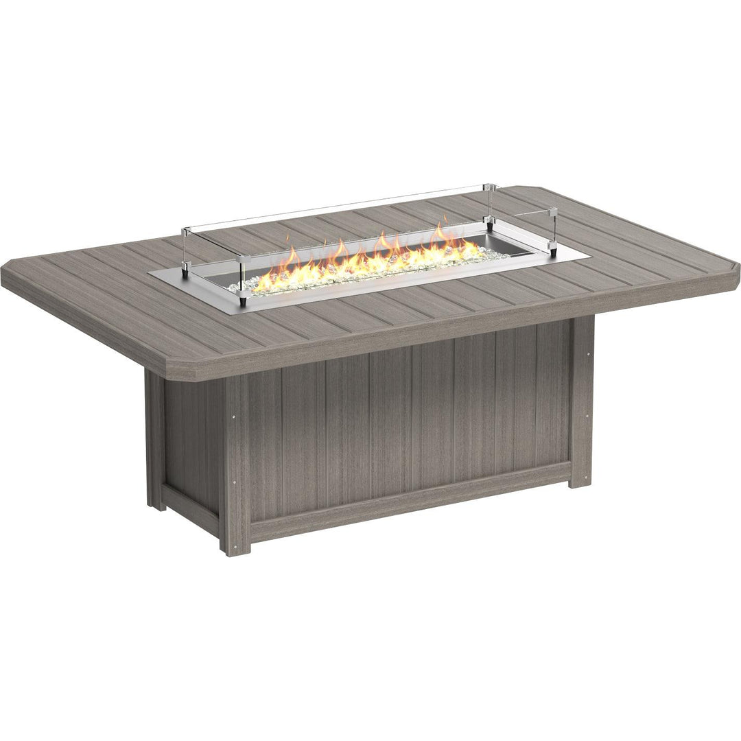 LCLFT79RWWBD-LuxCraft-Lumin Fire Table 79" Rectangular-Dining-Weatherwood Black-Pangaea Patio