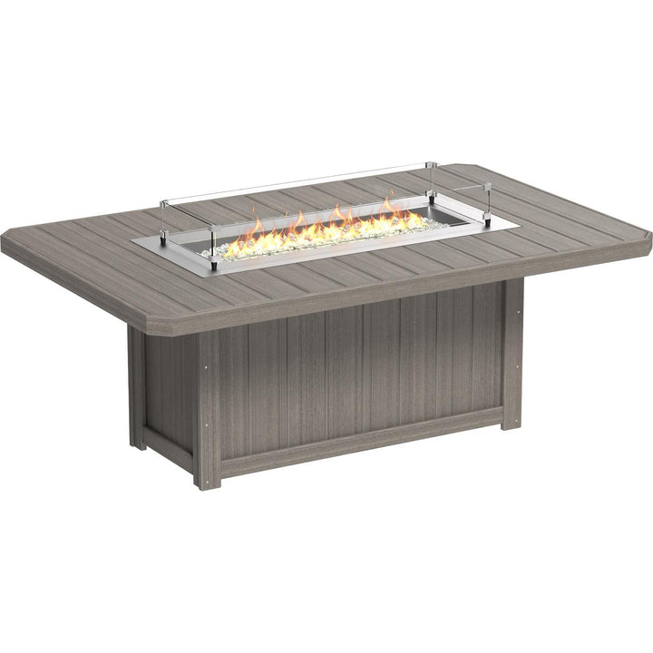 LCLFT79RWWBD-LuxCraft-Lumin Fire Table 79" Rectangular-Dining-Weatherwood Black-Pangaea Patio