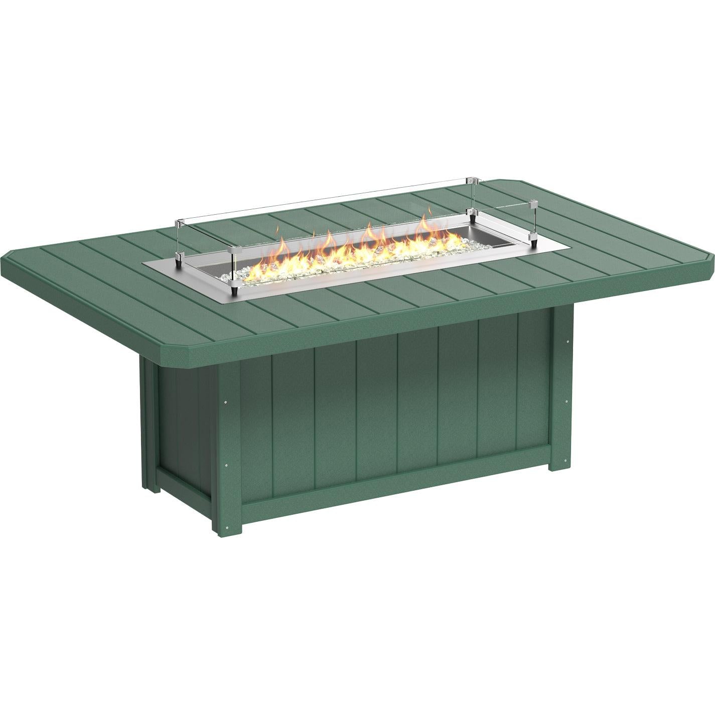 LCLFT79RBKD-LuxCraft-Lumin Fire Table 79" Rectangular-Dining-Black-Pangaea Patio