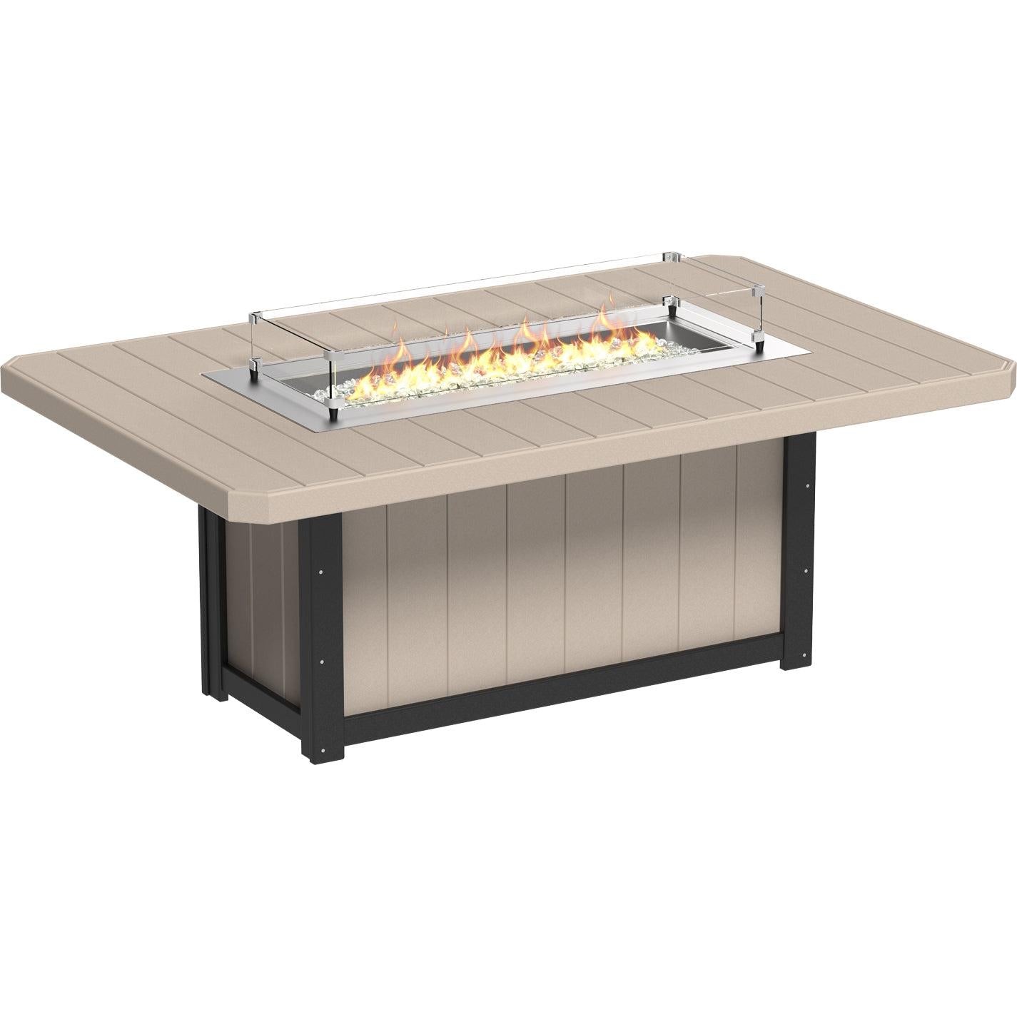 LCLFT79RCHBD-LuxCraft-Lumin Fire Table 79" Rectangular-Dining-Cherrywood Black-Pangaea Patio