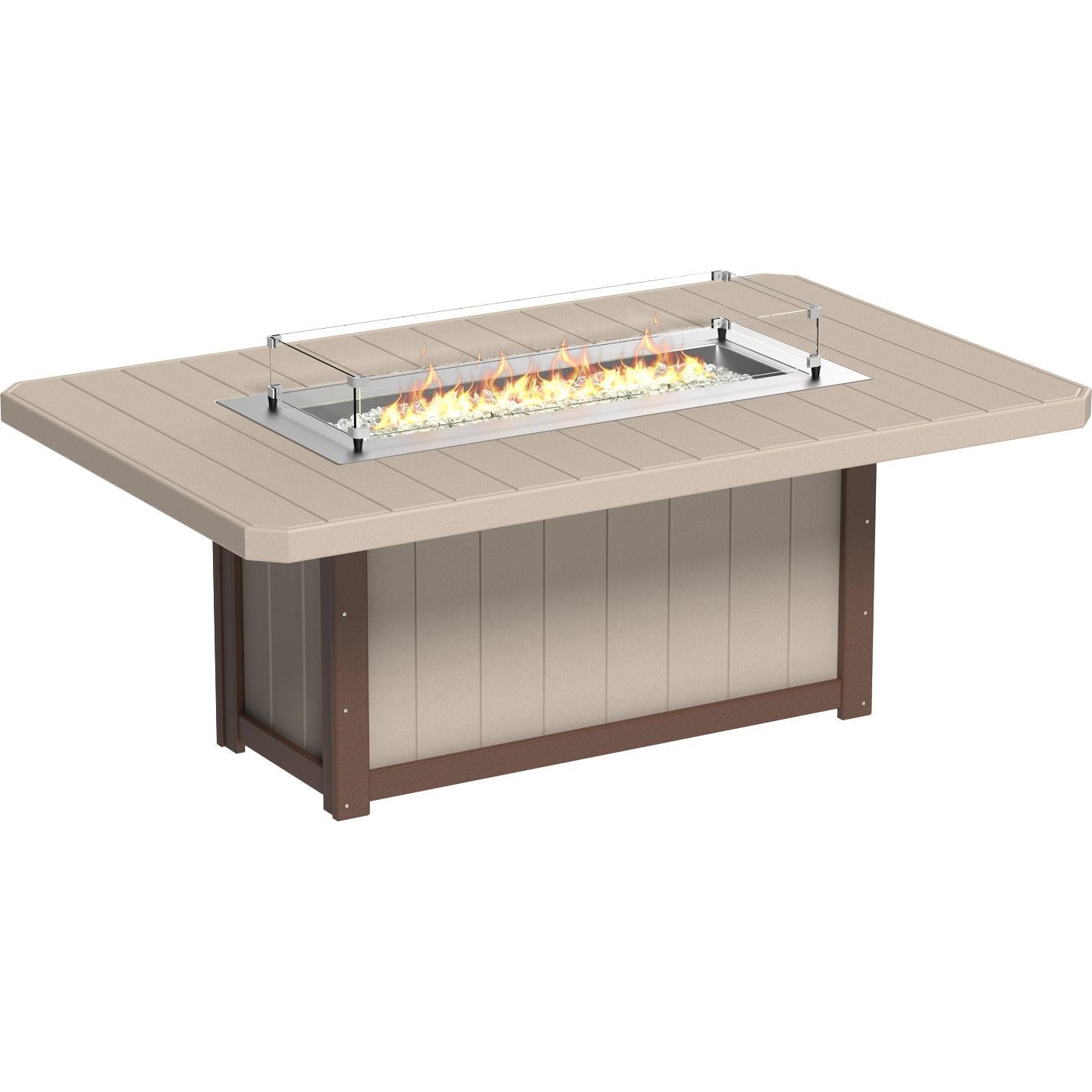 LCLFT79RDGBD-LuxCraft-Lumin Fire Table 79" Rectangular-Dining-Dove Gray Black-Pangaea Patio