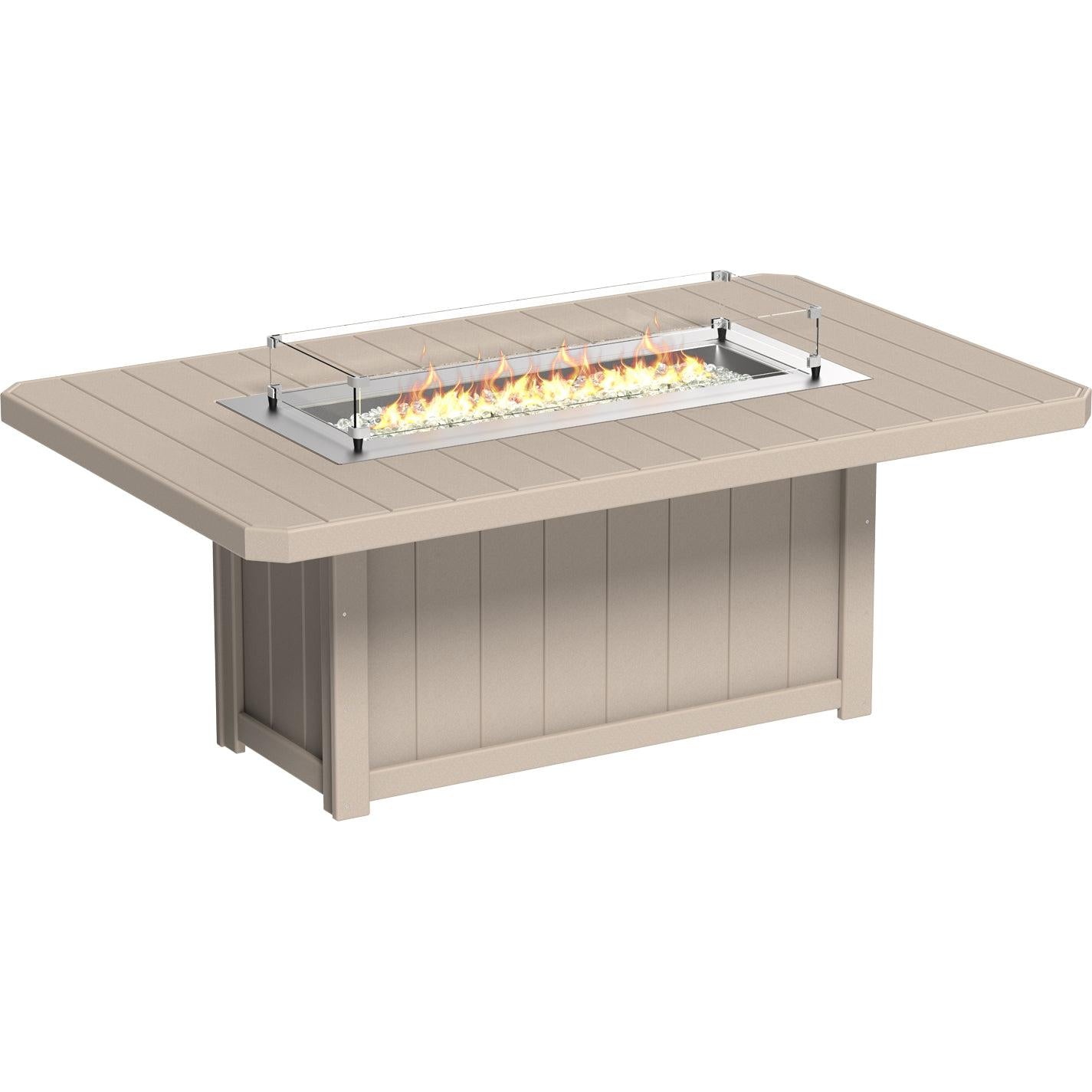 LCLFT79RCBRD-LuxCraft-Lumin Fire Table 79" Rectangular-Dining-Chestnut Brown-Pangaea Patio