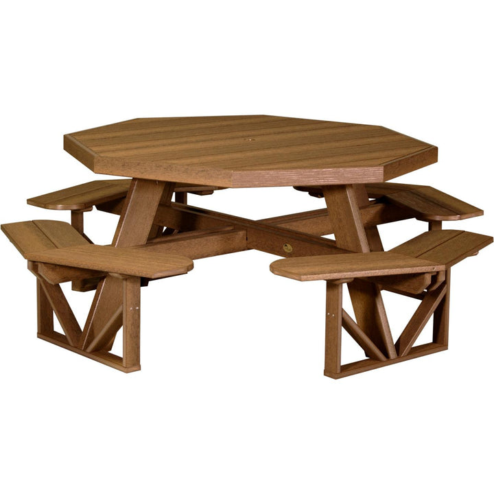 LCPOPTAM-LuxCraft-Octagon Picnic Table-Antique Mahogany-Pangaea Patio