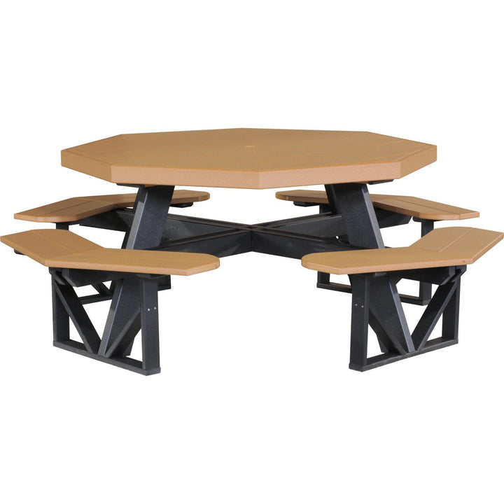 LCPOPTCB-LuxCraft-Octagon Picnic Table-Cedar Black-Pangaea Patio