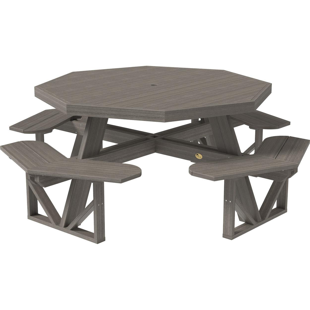 LCPOPTCG-LuxCraft-Octagon Picnic Table-Coastal Gray-Pangaea Patio
