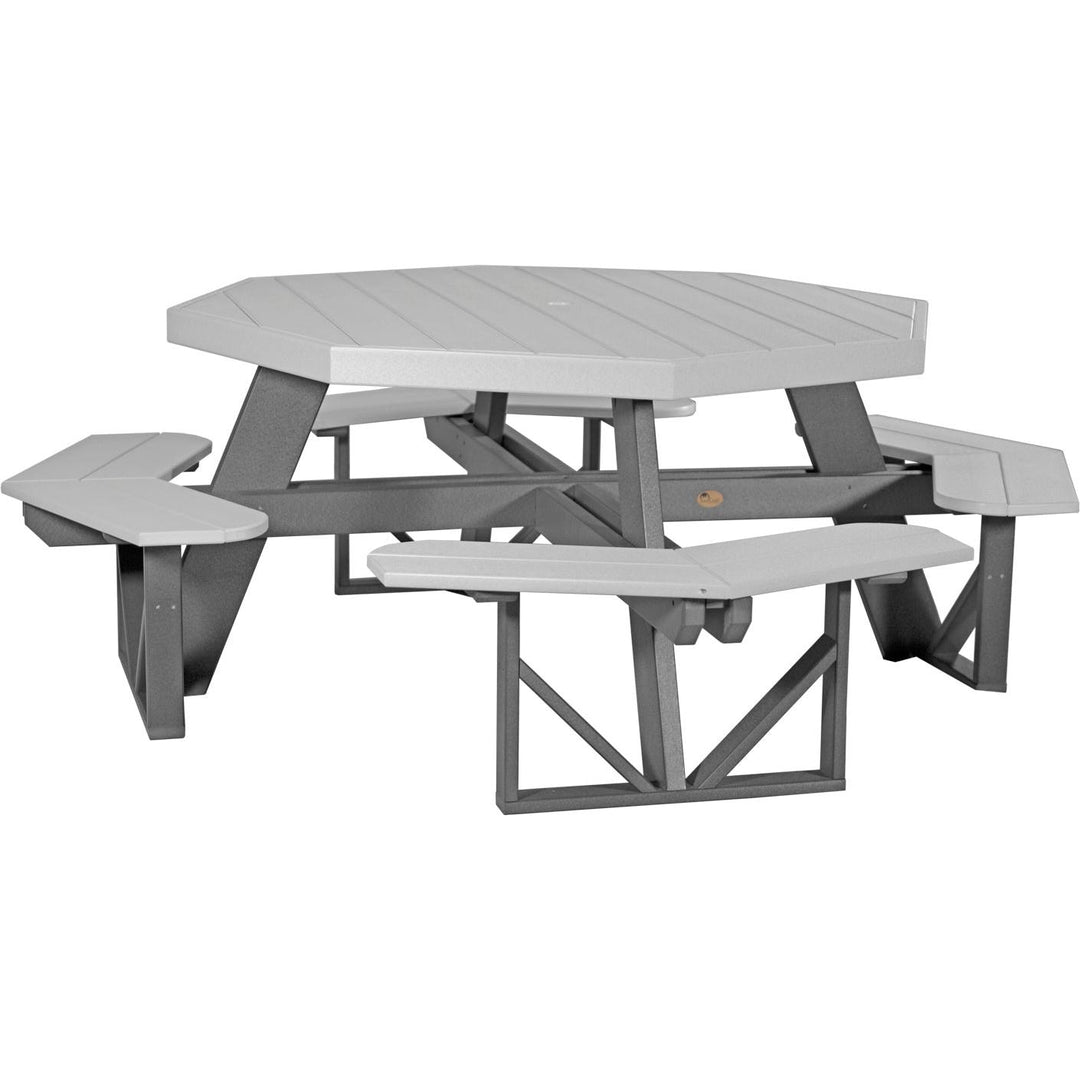 LCPOPTDGS-LuxCraft-Octagon Picnic Table-Dove Gray Slate-Pangaea Patio