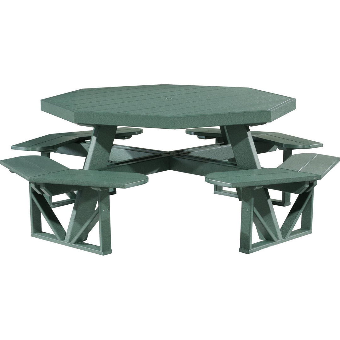 LCPOPTG-LuxCraft-Octagon Picnic Table-Green-Pangaea Patio