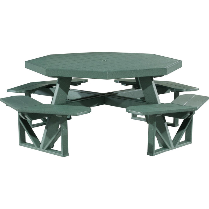 LCPOPTG-LuxCraft-Octagon Picnic Table-Green-Pangaea Patio