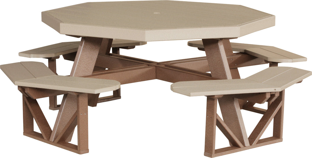 LCPOPTWWCBR-LuxCraft-Octagon Picnic Table-Pangaea Patio