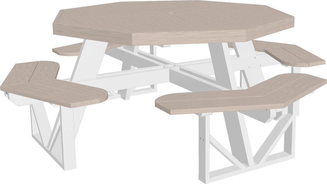 LCPOPTBIW-LuxCraft-Octagon Picnic Table-Pangaea Patio