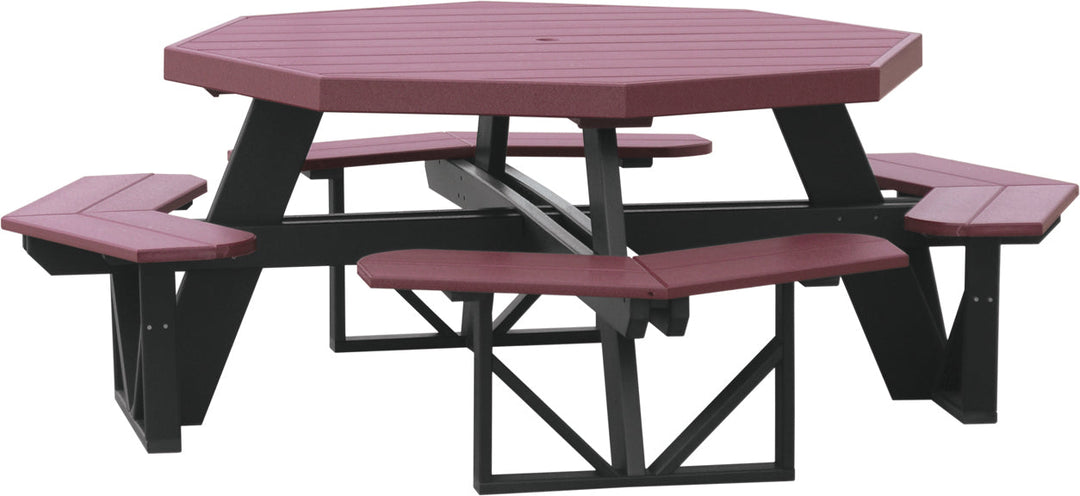 LCPOPTCHB-LuxCraft-Octagon Picnic Table-Pangaea Patio