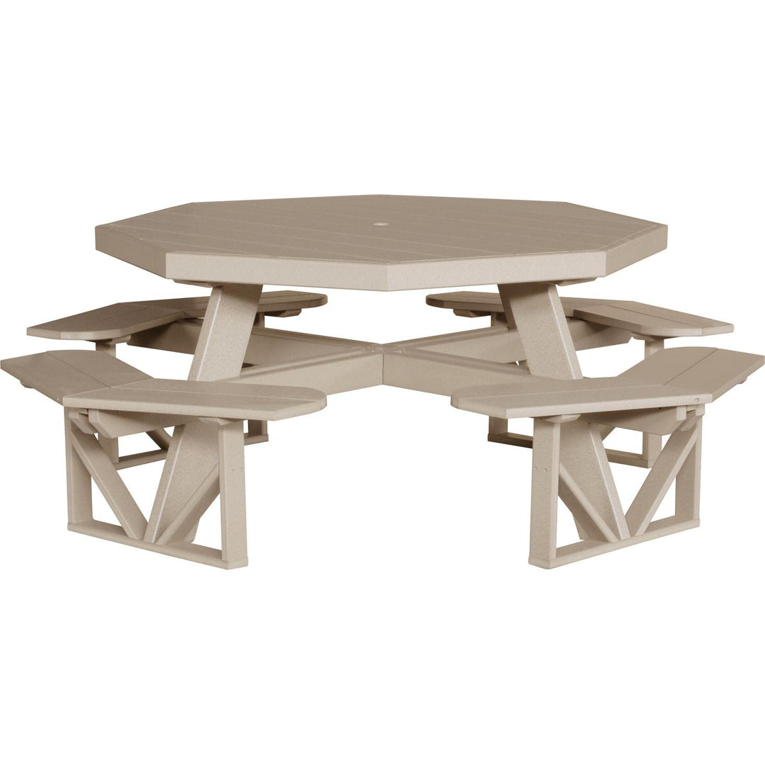 LCPOPTWW-LuxCraft-Octagon Picnic Table-Weatherwood-Pangaea Patio
