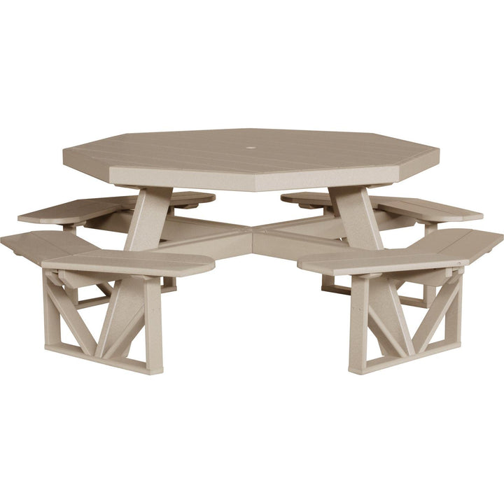 LCPOPTWW-LuxCraft-Octagon Picnic Table-Weatherwood-Pangaea Patio