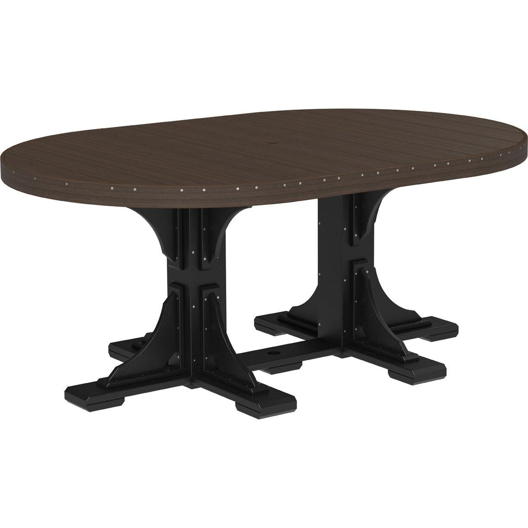 LCP46OTWWCBRD-LuxCraft-Oval Table-Dining-Weatherwood Chestnut Brown-Pangaea Patio