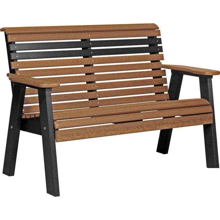 LC4PPBAMB-LuxCraft-Plain Bench - 4'-Antique Mahogany Black-Pangaea Patio