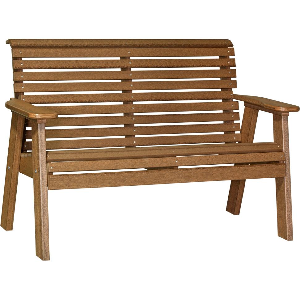 LC4PPBAM-LuxCraft-Plain Bench - 4'-Antique Mahogany-Pangaea Patio