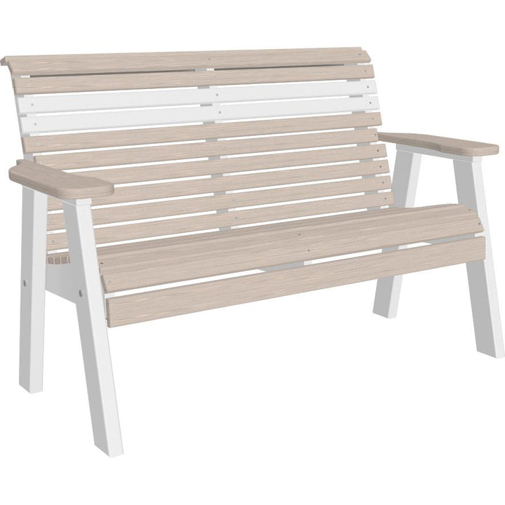 LC4PPBBIW-LuxCraft-Plain Bench - 4'-Birch White-Pangaea Patio