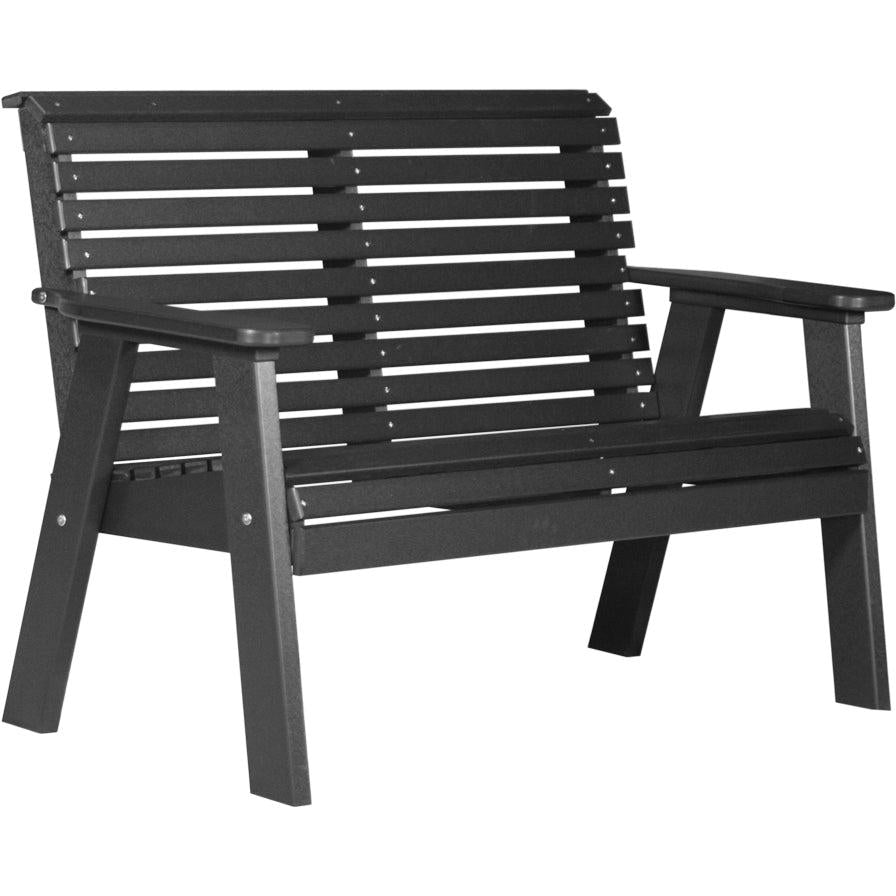 LC4PPBBK-LuxCraft-Plain Bench - 4'-Black-Pangaea Patio