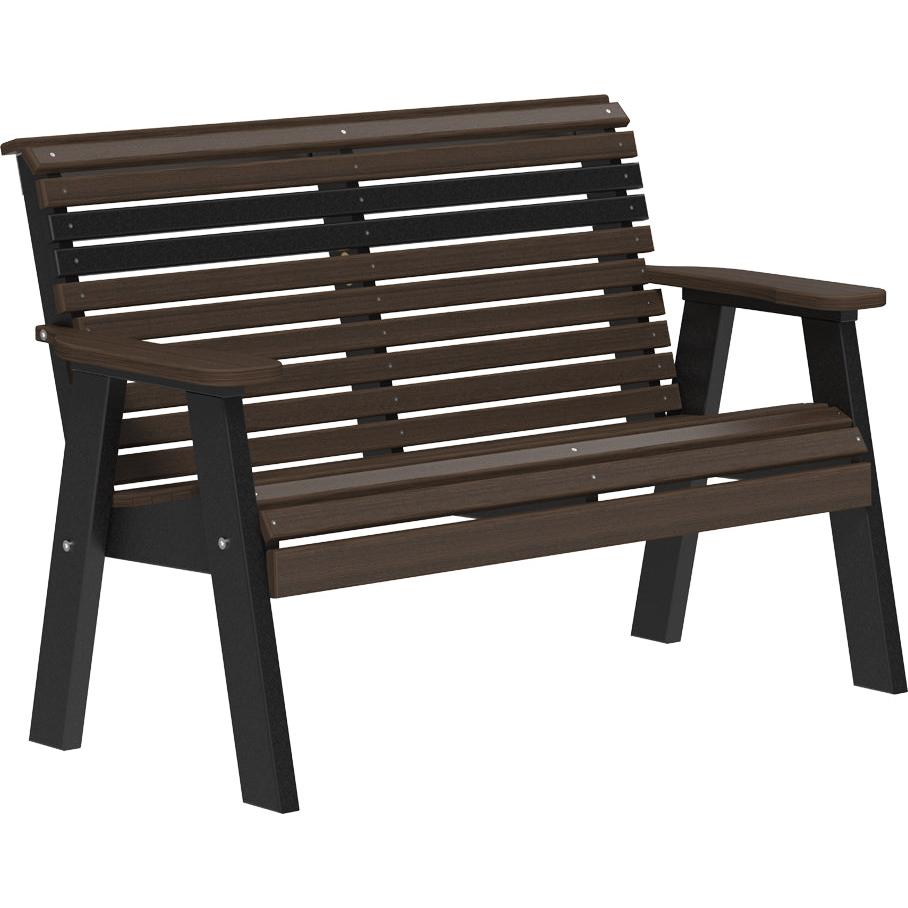 LC4PPBBZWB-LuxCraft-Plain Bench - 4'-Coastal Gray Black-Pangaea Patio