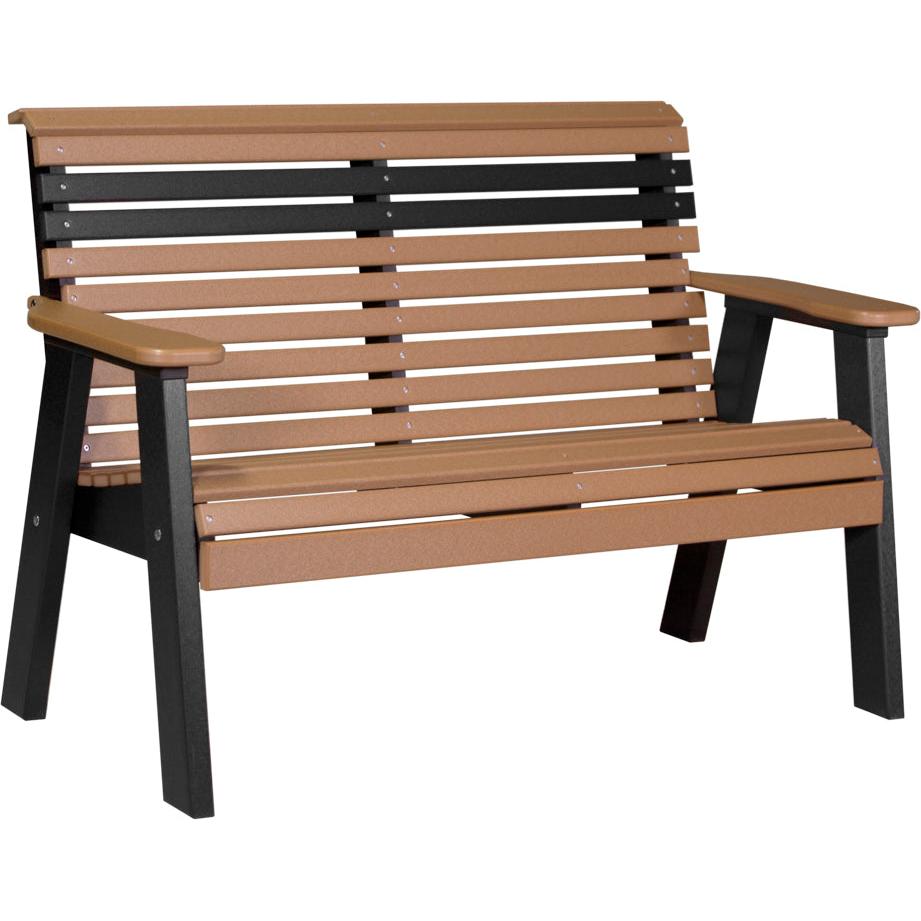 LC4PPBCB-LuxCraft-Plain Bench - 4'-Cedar Black-Pangaea Patio