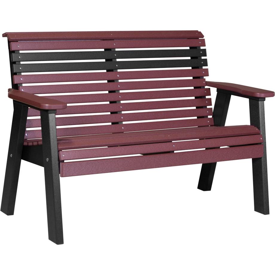 LC4PPBCHB-LuxCraft-Plain Bench - 4'-Cherrywood Black-Pangaea Patio