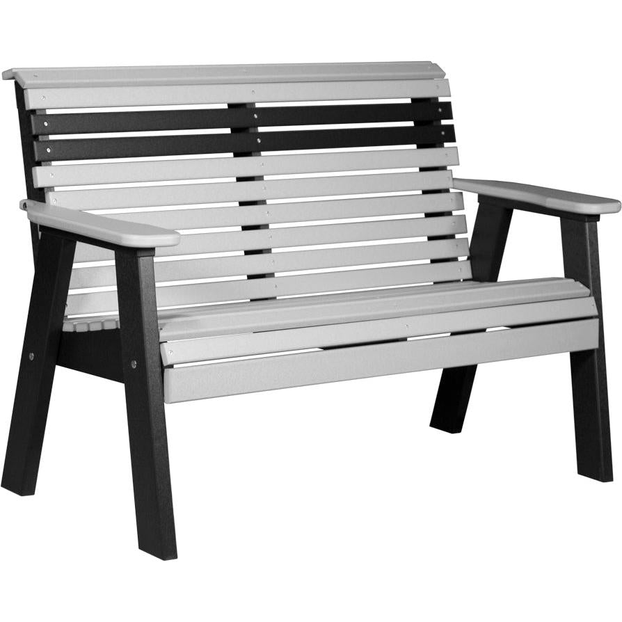 LC4PPBDGB-LuxCraft-Plain Bench - 4'-Dove Gray Black-Pangaea Patio
