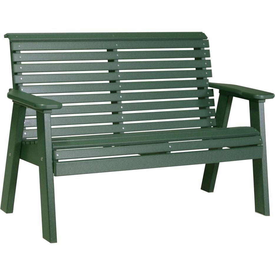 LC4PPBG-LuxCraft-Plain Bench - 4'-Green-Pangaea Patio